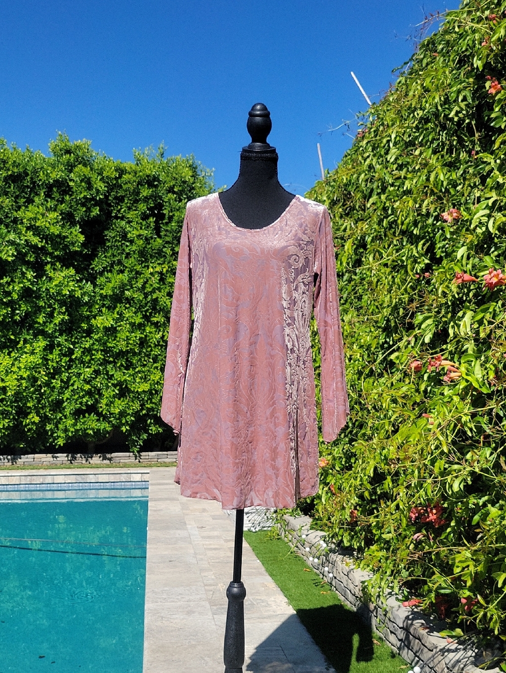 Velvet And Mesh Whimsigoth Boho Burnout Tunic Or Real Short Dress